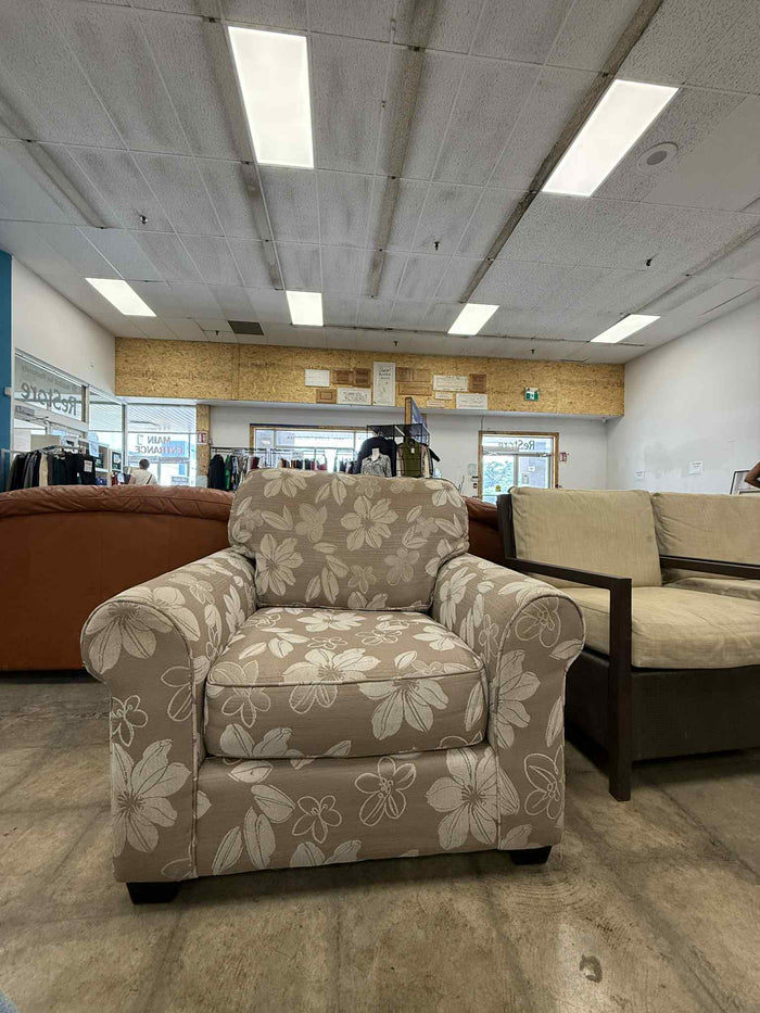 Floral Fabric Upholstered Accent Chair