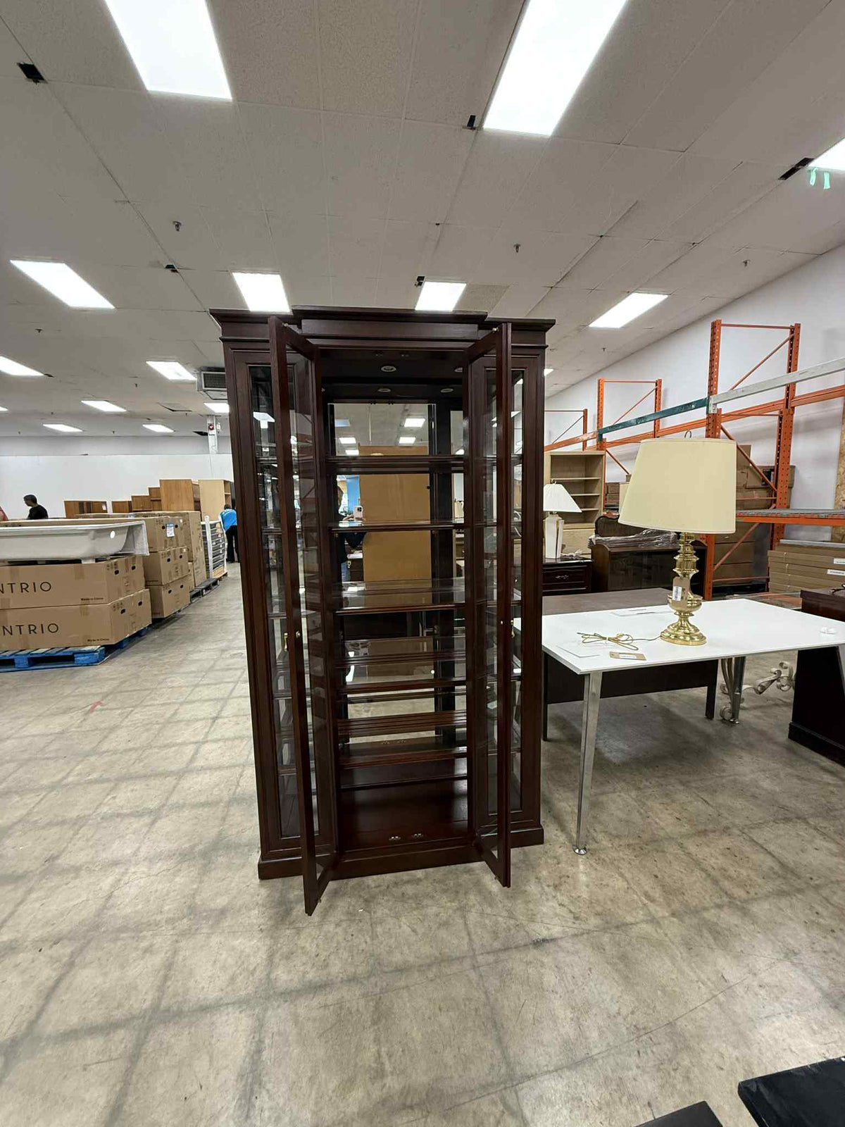 Dark Colored Display Cabinet with 5 Shelves