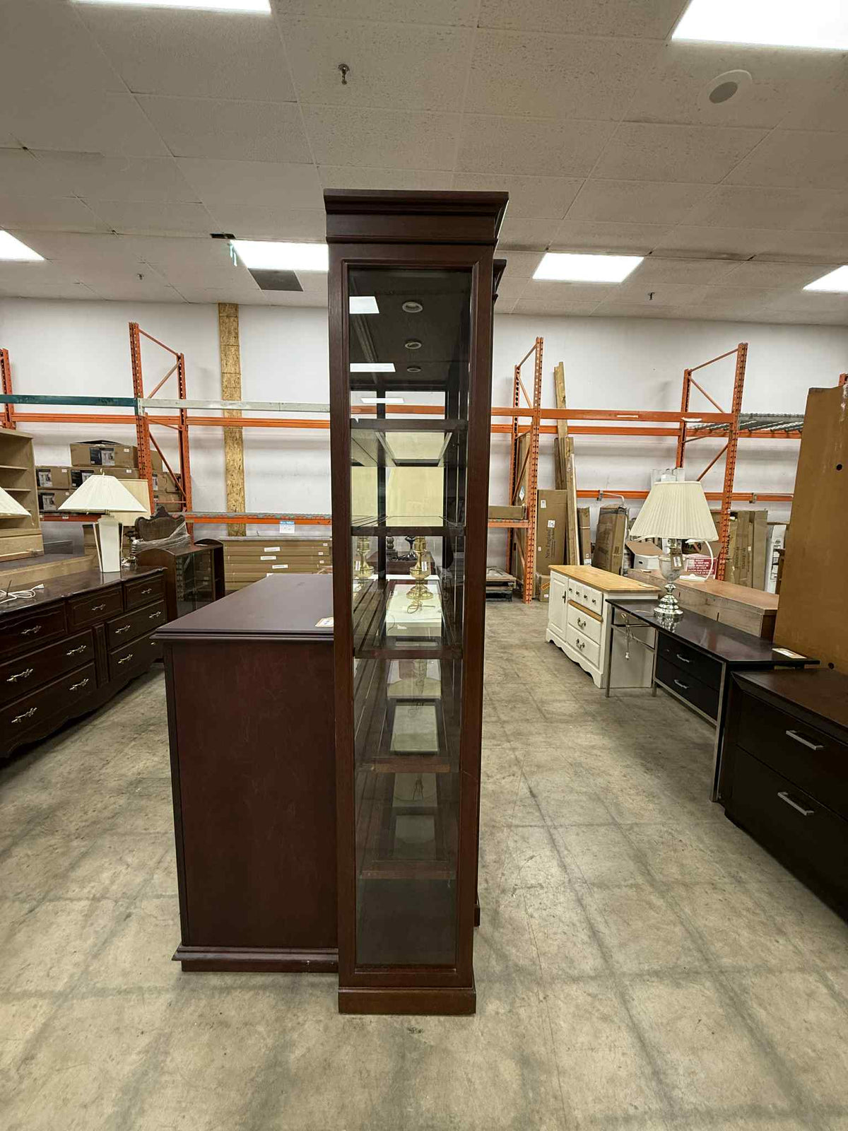 Dark Colored Display Cabinet with 5 Shelves