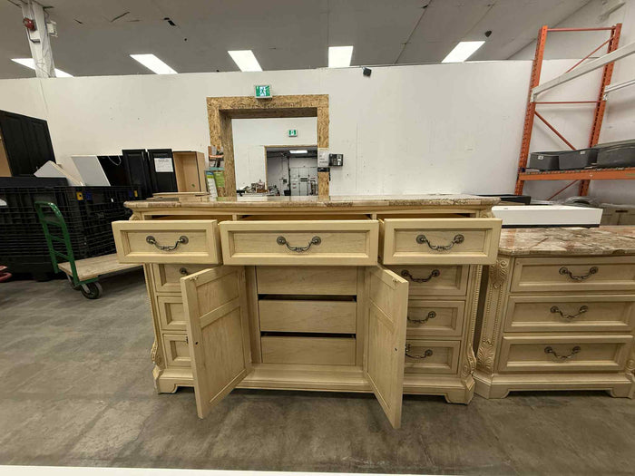 Solid Wood Dresser with Marble Top