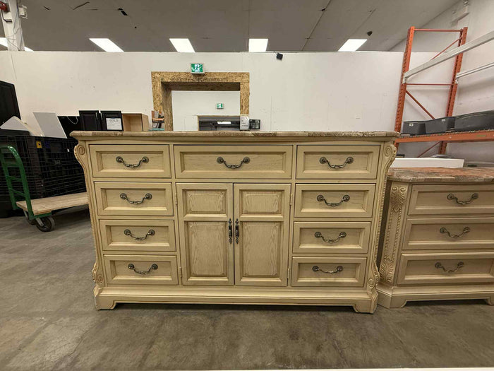 Solid Wood Dresser with Marble Top