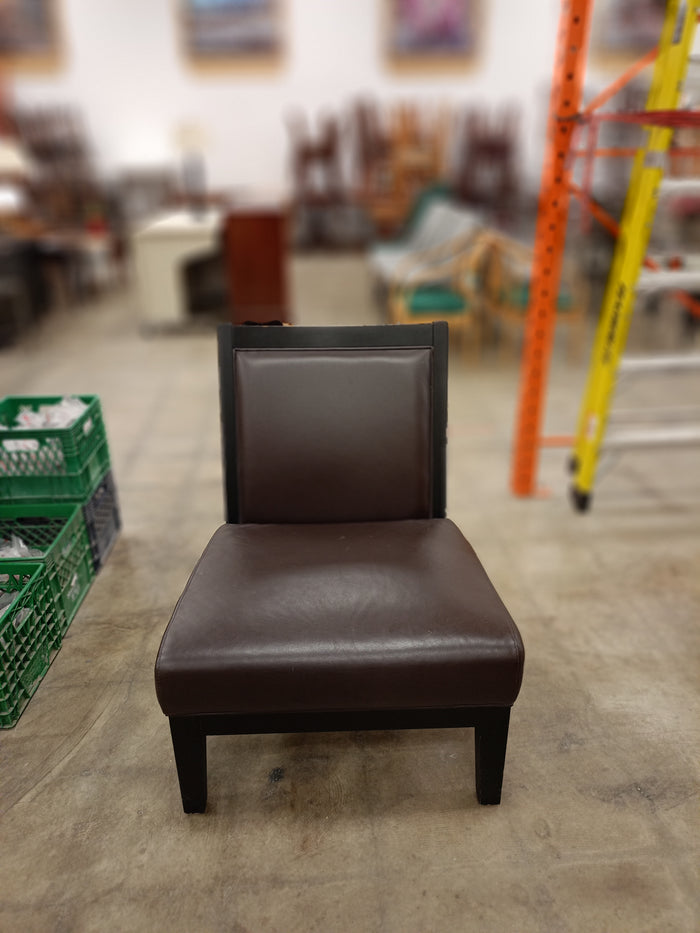 Dark Brown Armless Accent Chair