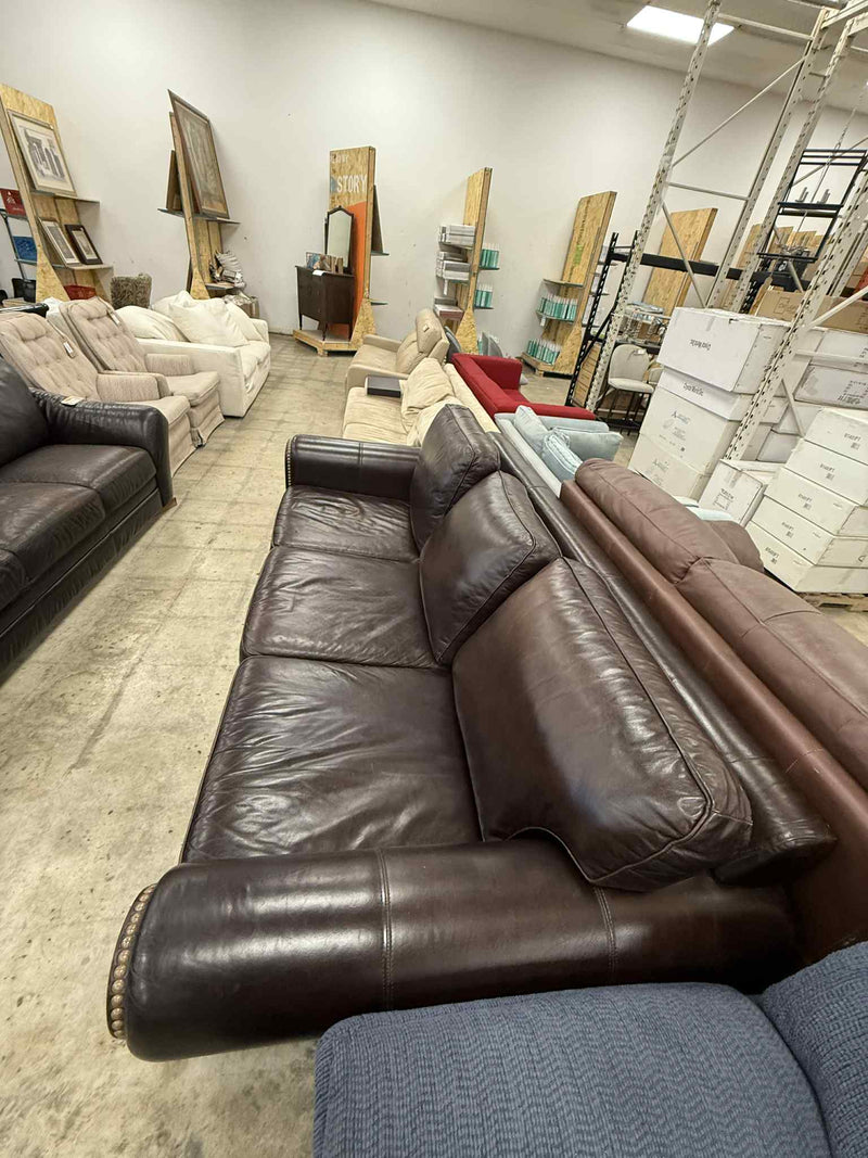 Chocolate Leather Brown 3-Seater Sofa