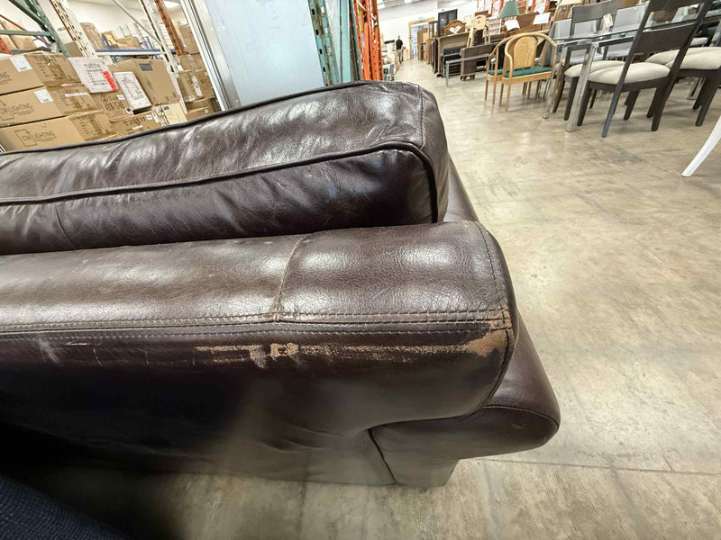 Chocolate Leather Brown 3-Seater Sofa