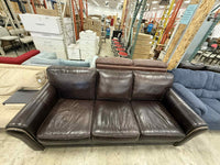 Chocolate Leather Brown 3-Seater Sofa