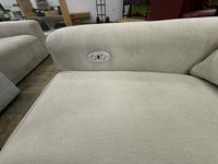 Light Colored Three Seater Power Recliner Sofa