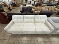 Light Colored Three Seater Power Recliner Sofa