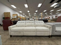 Light Colored Three Seater Power Recliner Sofa