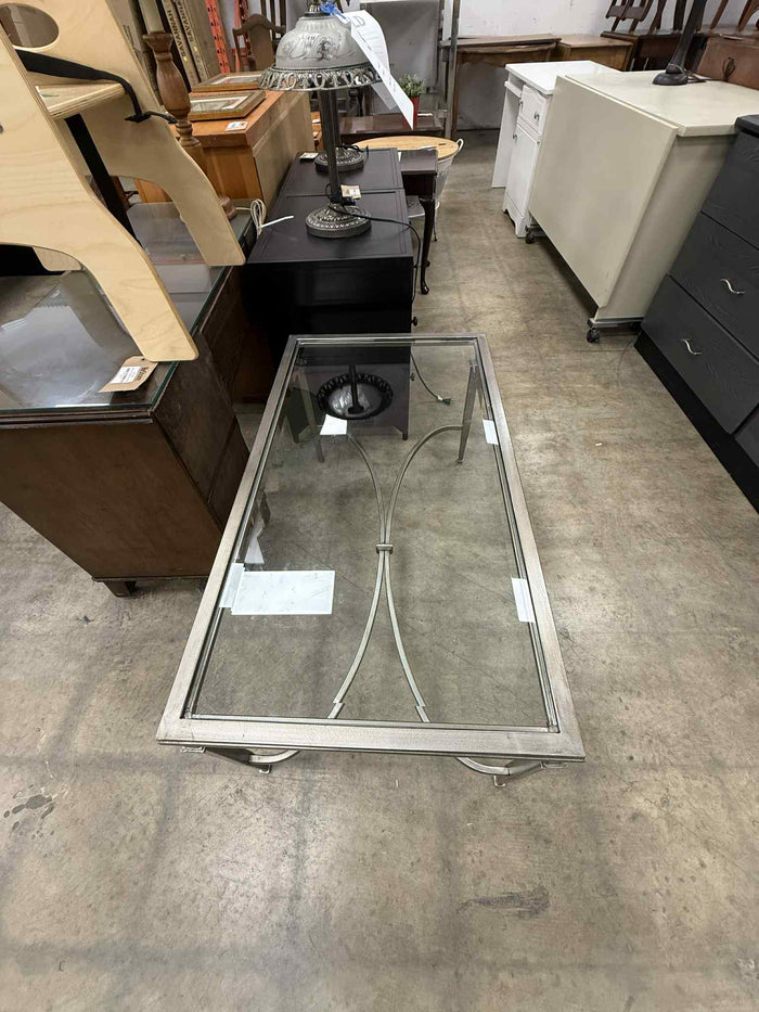 Rectangular Cocktail Table with Glass Top