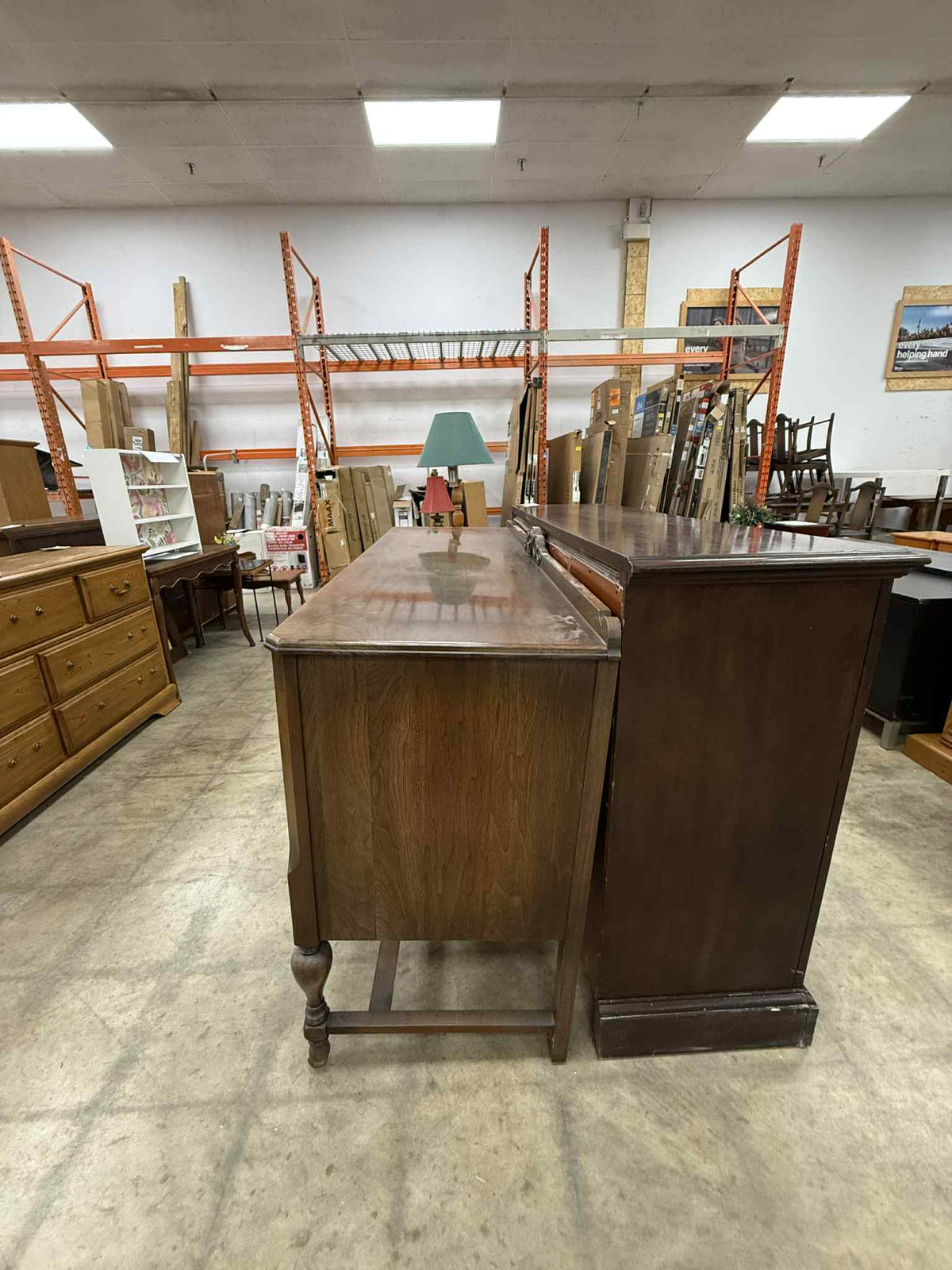 Vintage Style Dark Finish Sideboard