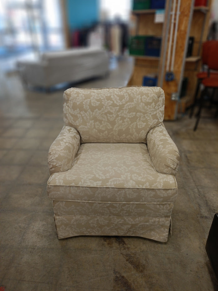 Upholstered Patterned Fabric Armchair