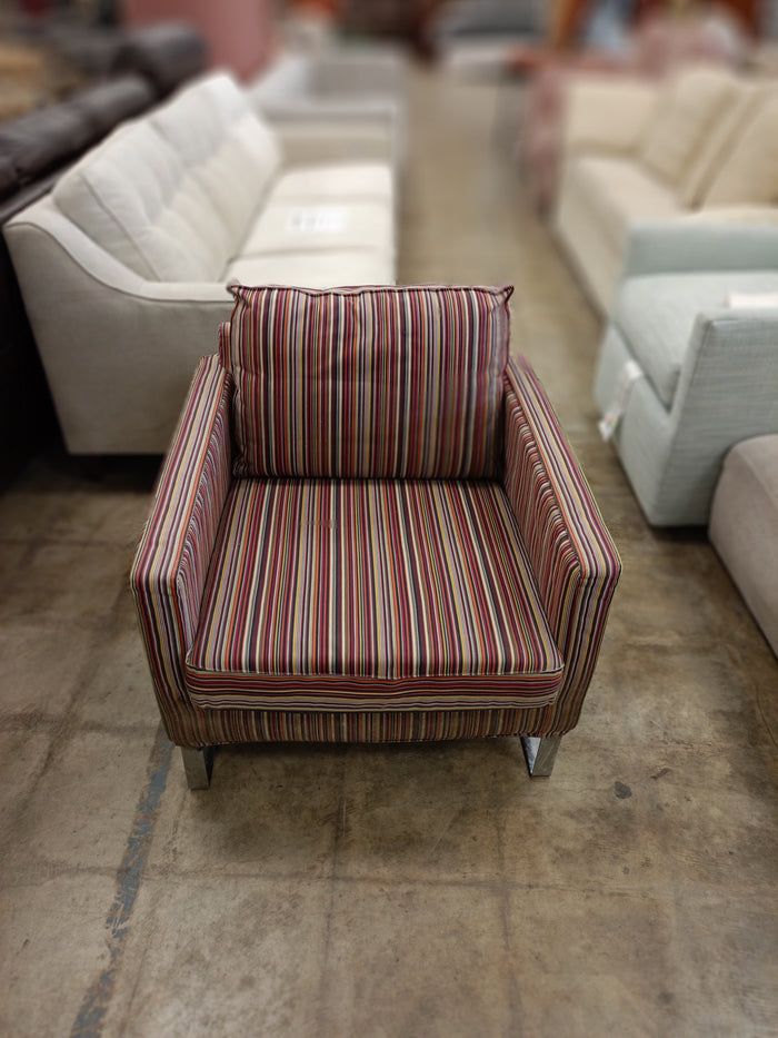Multi-Colored striped Pattern Armchair