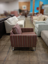 Multi-Colored striped Pattern Armchair
