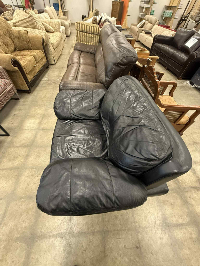 Dark Colored Faux Leather Armchair