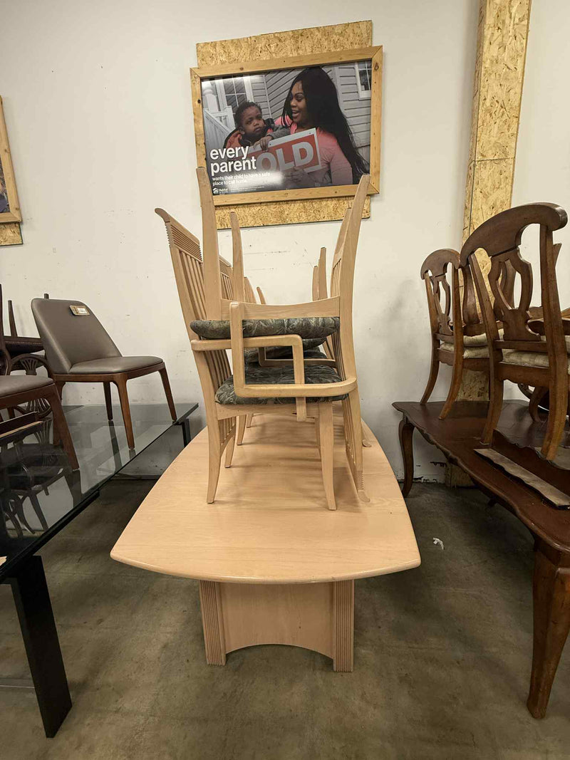 Light Wooden Finish 7-Piece Dining Set