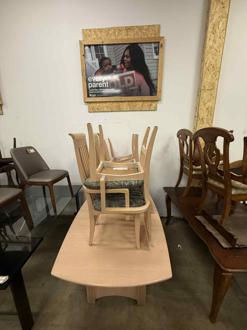 Light Wooden Finish 7-Piece Dining Set