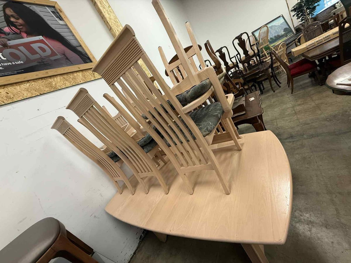 Light Wooden Finish 7-Piece Dining Set