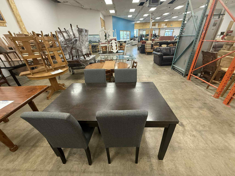 Dark Colored Wooden 5-Piece Dining Set