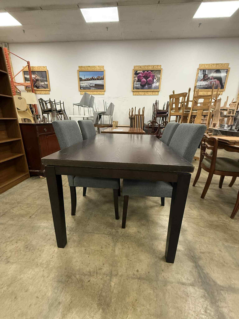 Dark Colored Wooden 5-Piece Dining Set