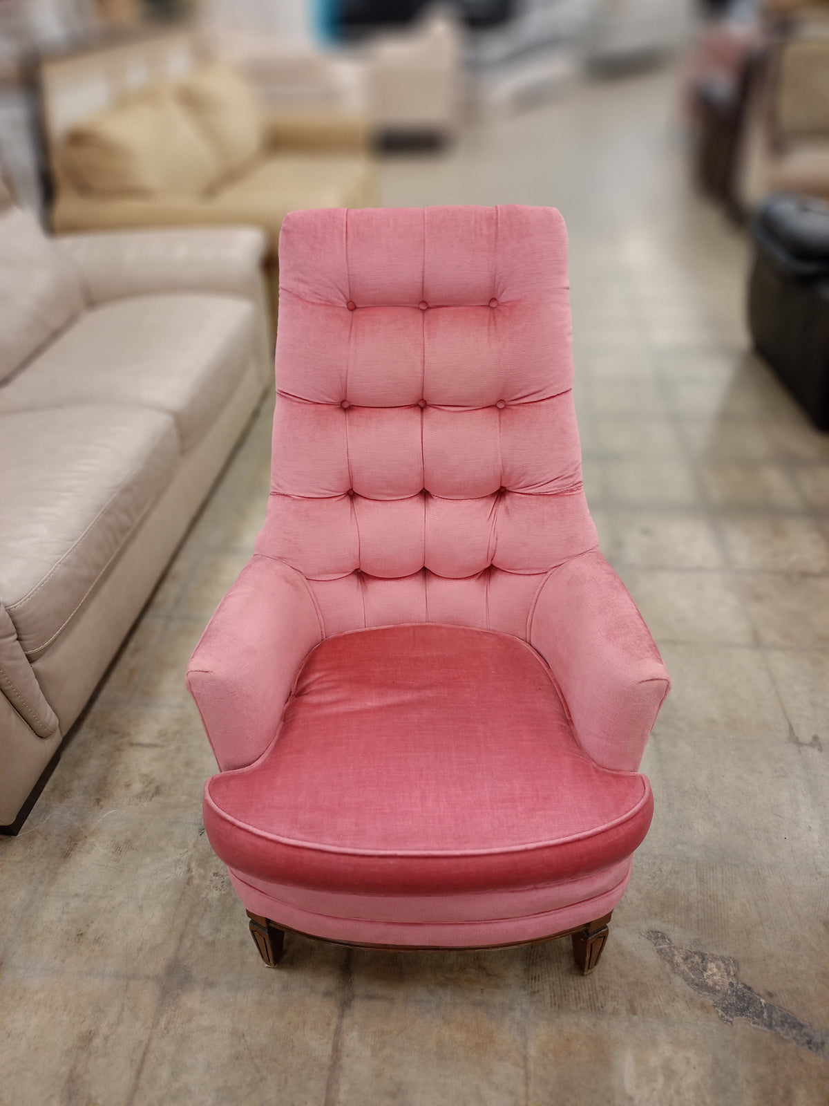 Vintage Style Pink Upholstered Armchair