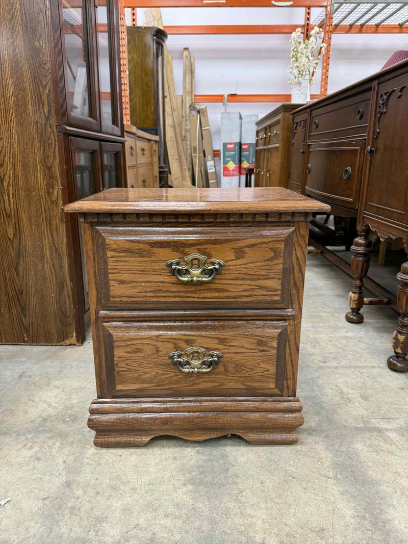Two-Drawer Wooden Nightstand