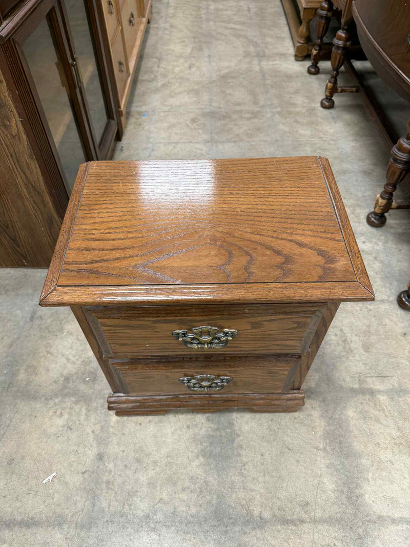 Two-Drawer Wooden Nightstand