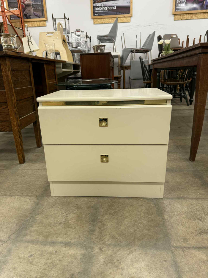 White and Gold Postmodern Nightstand