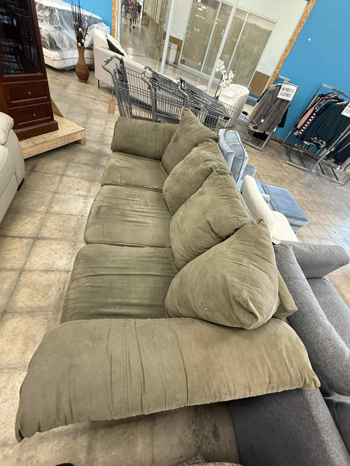 Army Green Colored Three Seater Sofa
