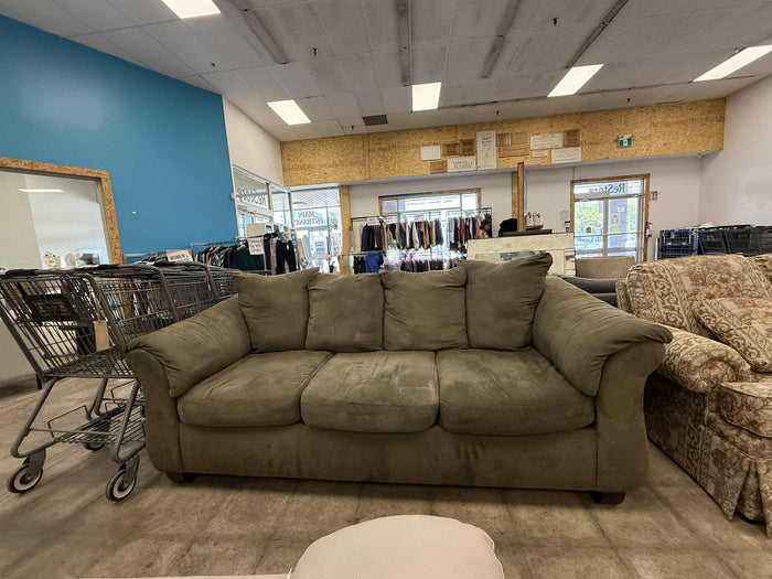 Army Green Colored Three Seater Sofa