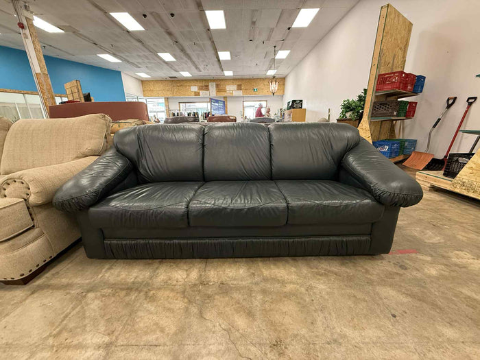 Emerald Green Faux Leather Sofa