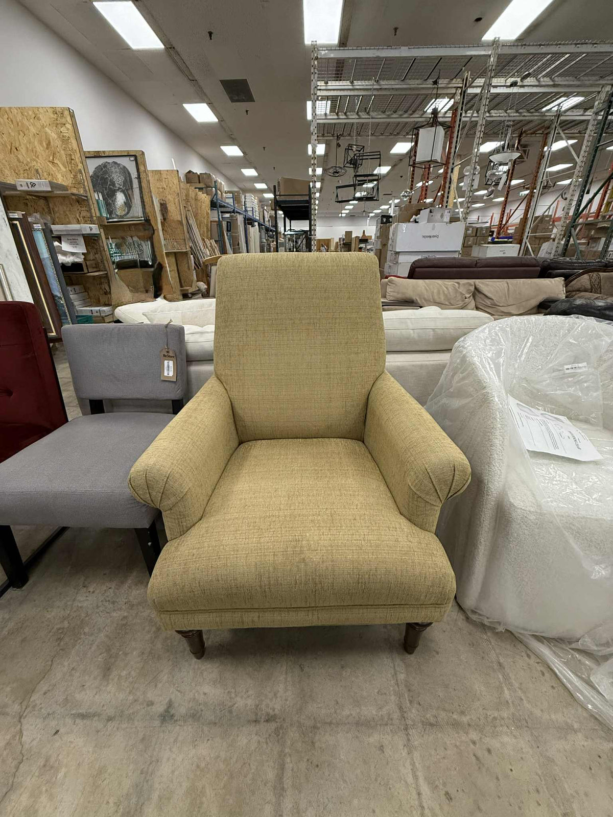 Traditional Style Pale Gold Armchair