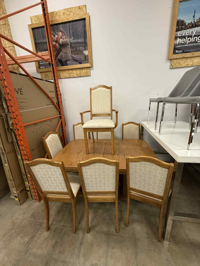 Light Colored 9-Piece Dining Set