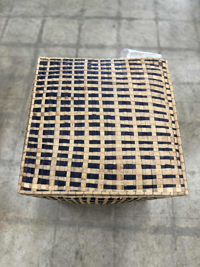 Black and Light Brown Square Woven Cushion