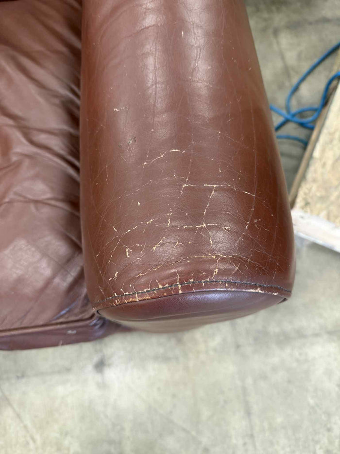 Brown Faux Leather Armchair