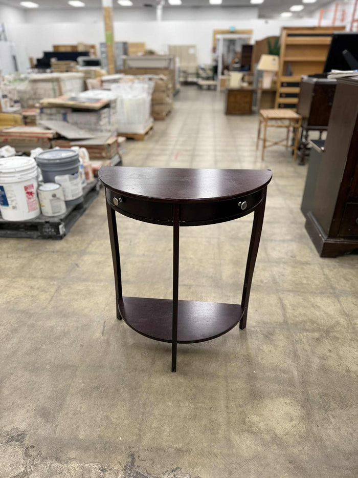 Dark Colored Half Moon Console Table
