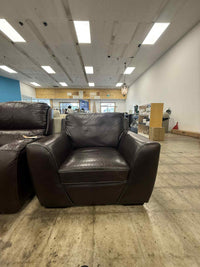 Chocolate Brown Faux Leather Armchair