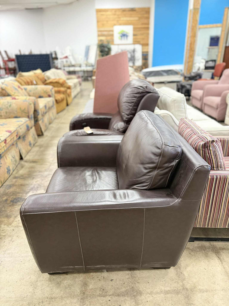 Chocolate Brown Faux Leather Armchair