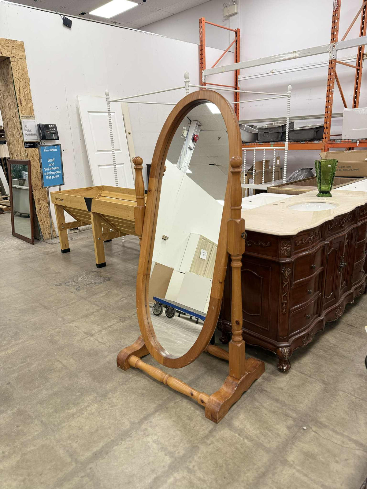 Oval Swivel Standing Mirror