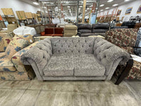 Grey Color Upholstered Loveseat