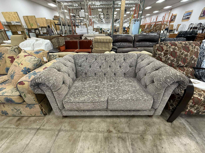 Grey Color Upholstered Loveseat