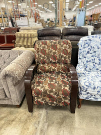 Upholstered Patterned Fabric Recliner Chair