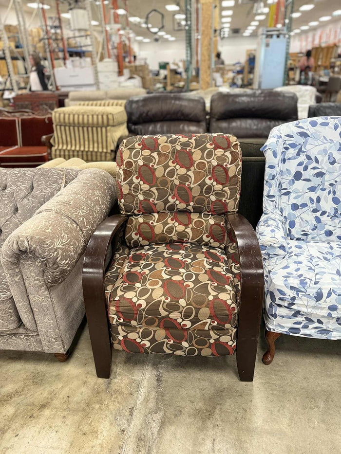 Upholstered Patterned Fabric Recliner Chair