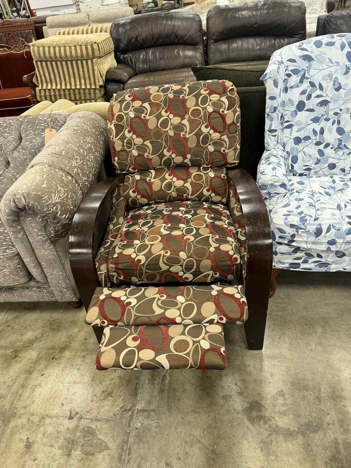 Upholstered Patterned Fabric Recliner Chair