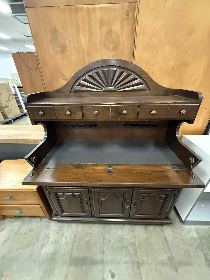 Vintage Style Step Back Hutch Cabinet