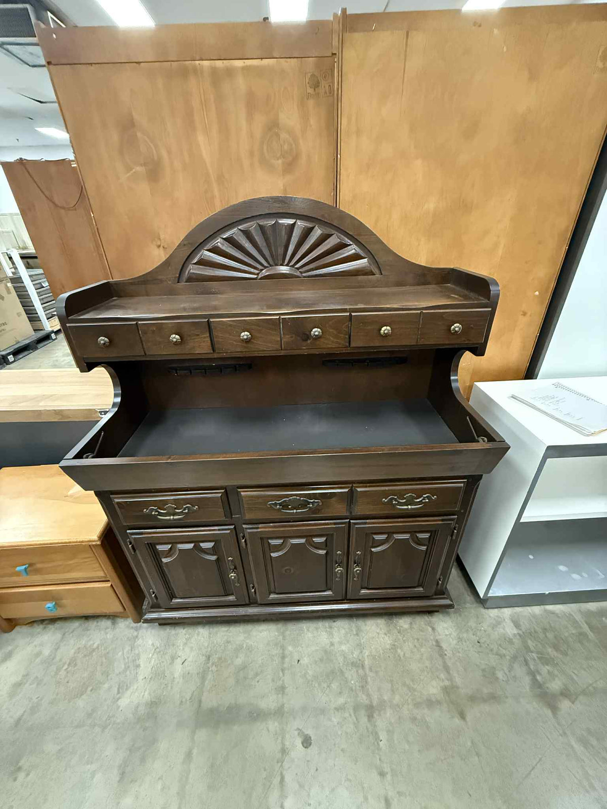 Vintage Style Step Back Hutch Cabinet