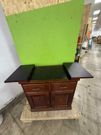 Dark Finish and Gold Colored Hardware Wooden Cabinet