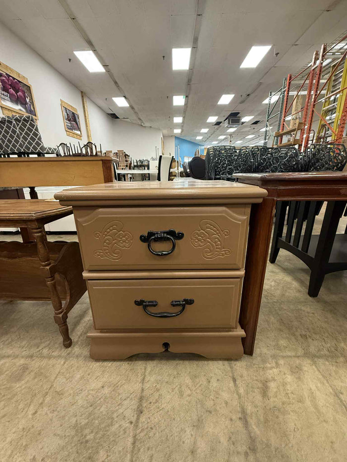 Light Brown Two Drawer Nightstand