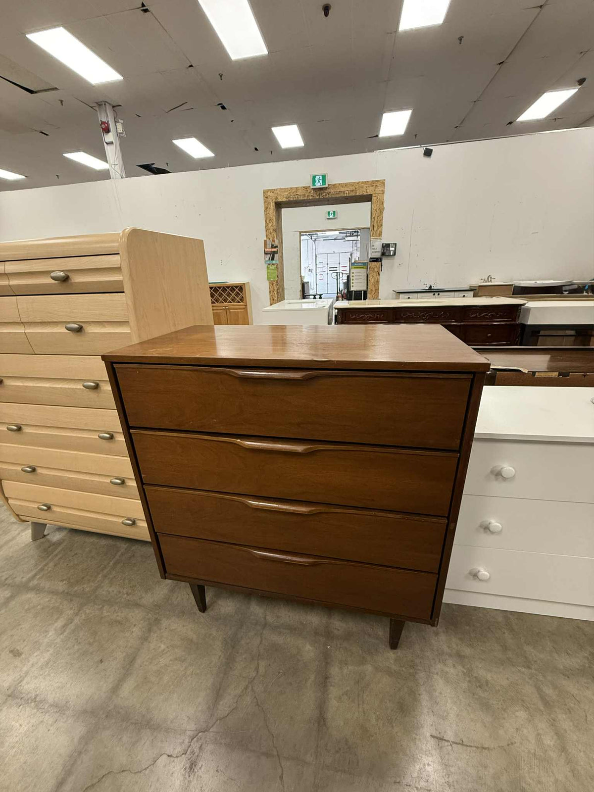 Mid-Century Four Drawer Highboy Style