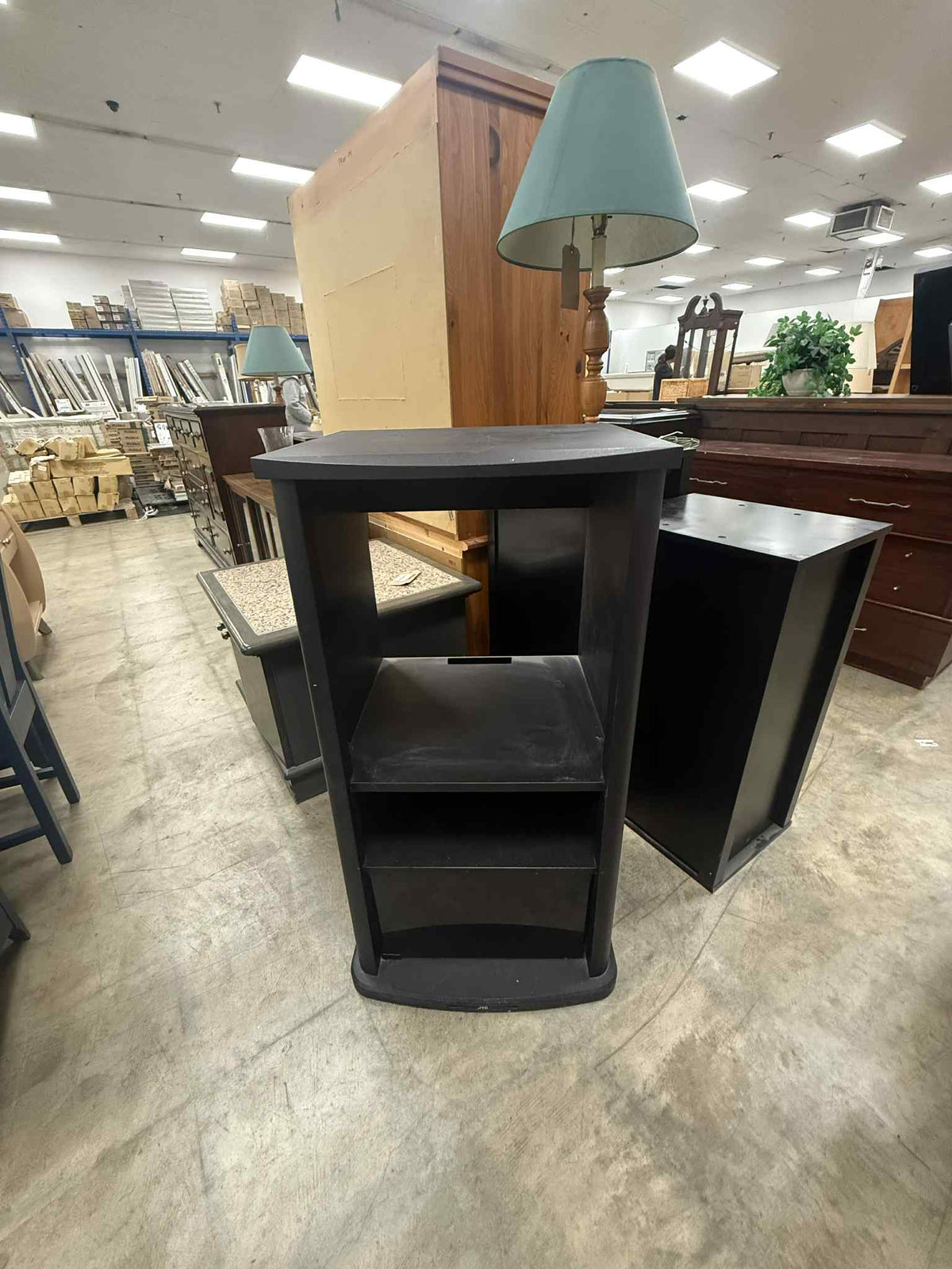 Black Colored Stand with Multiple Shelves