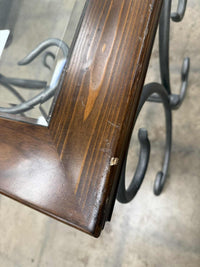Dark Wood Frame Square Side Table